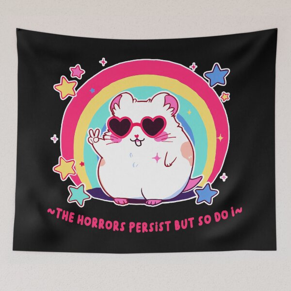 Item preview, The Horrors Persist But So Do I Hamster Resilience Pet Lover Dark Humor designed and sold by AmaXONIC.