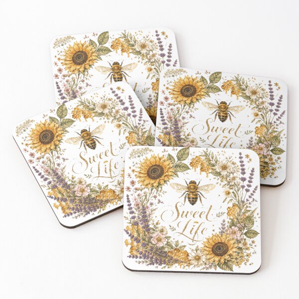 Item preview, Sweet Life – Vintage Bee Wildflower Botanical Cottagecore Art designed and sold by Sharlo Shop.