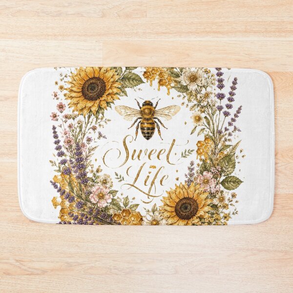 Item preview, Sweet Life – Vintage Bee Wildflower Botanical Cottagecore Art designed and sold by Sharlo Shop.