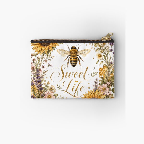 Item preview, Sweet Life – Vintage Bee Wildflower Botanical Cottagecore Art designed and sold by Sharlo Shop.