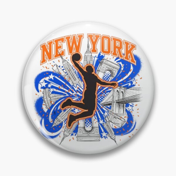 Item preview, New York Knicks Inspired King of the Court Maximalist Basketball Art designed and sold by krish-prints.
