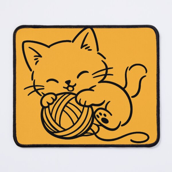Item preview, Cute Kawaii Kitten Playing With Yarn Line Art designed and sold by Arbacus.