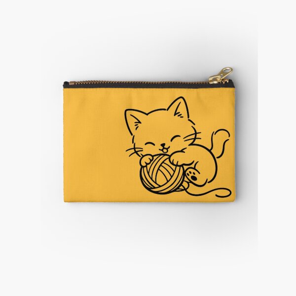Item preview, Cute Kawaii Kitten Playing With Yarn Line Art designed and sold by Arbacus.