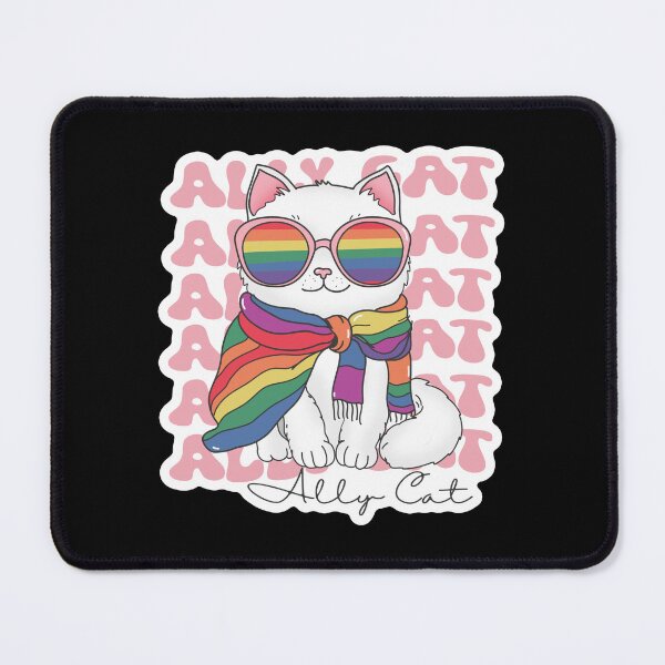 Item preview, Ally Cat Rainbow Pride Illustration designed and sold by Canvas-Whispers.
