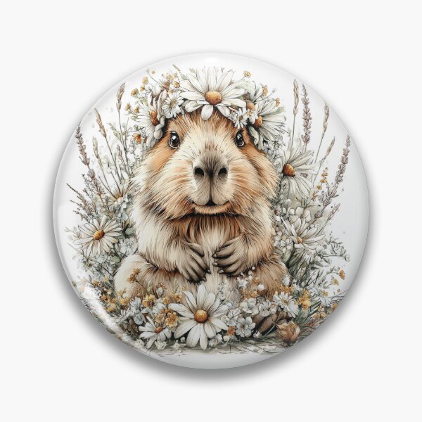 Item preview, Floral capybara designed and sold by Tiny-Love ⭐⭐⭐⭐⭐.