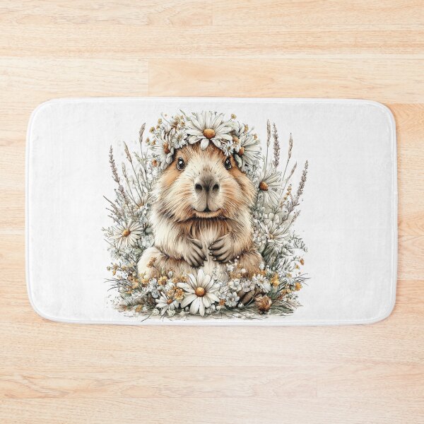 Item preview, Floral capybara designed and sold by Tiny-Love ⭐⭐⭐⭐⭐.