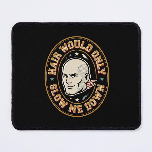 Item preview, Hair Would Only Slow Me Down — Funny Vintage Bald Dad Humor Retro Badge designed and sold by DONT ASK CLUB.
