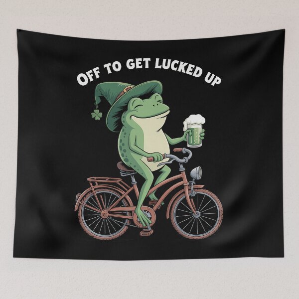 Item preview, Off to Get Lucked Up St Patrick's Day Frog Bicycle designed and sold by SapfireStuArt.