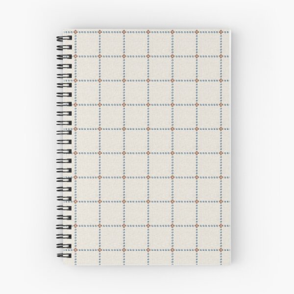 Item preview, Linen Textured Dotted Grid with Cross Squares in Blue and Brown designed and sold by EliveraDesigns.