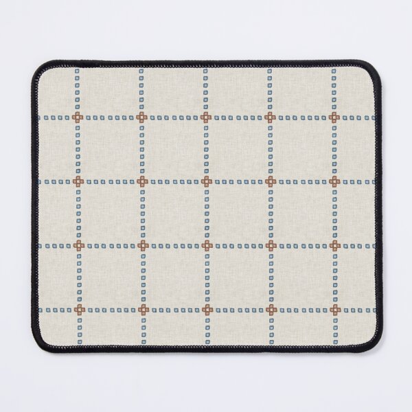 Item preview, Linen Textured Dotted Grid with Cross Squares in Blue and Brown designed and sold by EliveraDesigns.