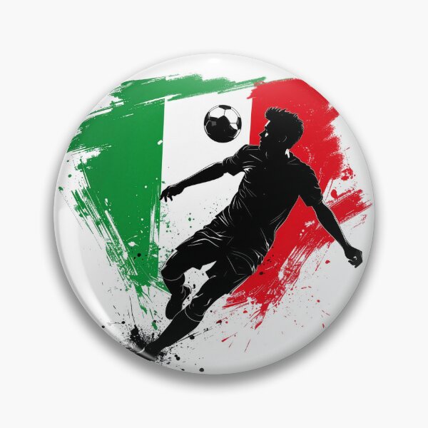 Item preview, Italy Soccer Player Art — Italia Football Flag Action Fan Print designed and sold by icemanphotos.