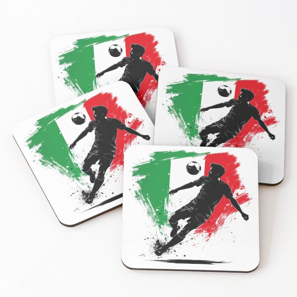 Item preview, Italy Soccer Player Art — Italia Football Flag Action Fan Print designed and sold by icemanphotos.
