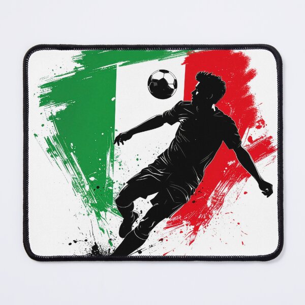Item preview, Italy Soccer Player Art — Italia Football Flag Action Fan Print designed and sold by icemanphotos.