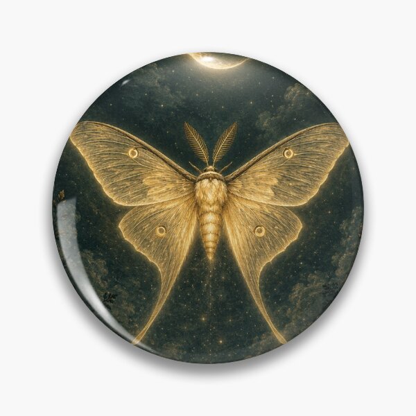 Item preview, Luminous Vintage Moth Specimen — Dark Academia Botanical Wall Art designed and sold by Brackenlume Studio.