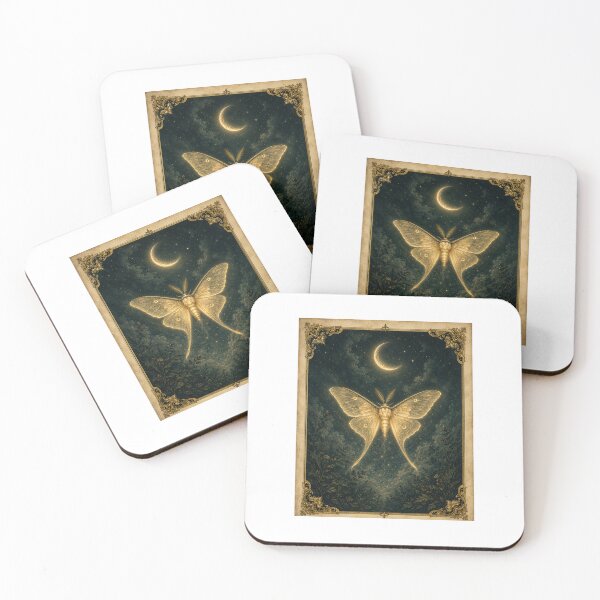Item preview, Luminous Vintage Moth Specimen — Dark Academia Botanical Wall Art designed and sold by Brackenlume Studio.