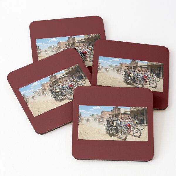 Item preview, BIKERS ARRIVING IN LITTLE TOWN TEXAS designed and sold by VERYOLDROAD BY AXTON BROWNING .