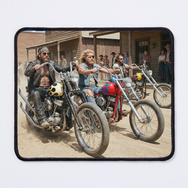 Item preview, BIKERS ARRIVING IN LITTLE TOWN TEXAS designed and sold by VERYOLDROAD BY AXTON BROWNING .