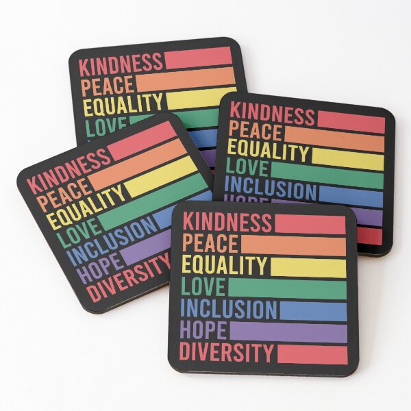 Item preview, Kindness Peace Equality Love Inclusion Hope Diversity – Rainbow Pride designed and sold by Canvas-Whispers.