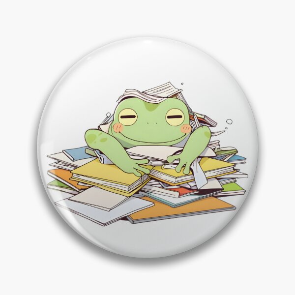 Item preview, Send Help Frog — Overwhelmed Student Kawaii Sticker designed and sold by tommysworks.