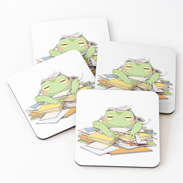 Item preview, Send Help Frog — Overwhelmed Student Kawaii Sticker designed and sold by tommysworks.