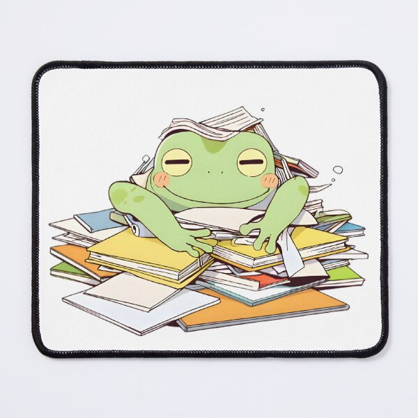Item preview, Send Help Frog — Overwhelmed Student Kawaii Sticker designed and sold by tommysworks.