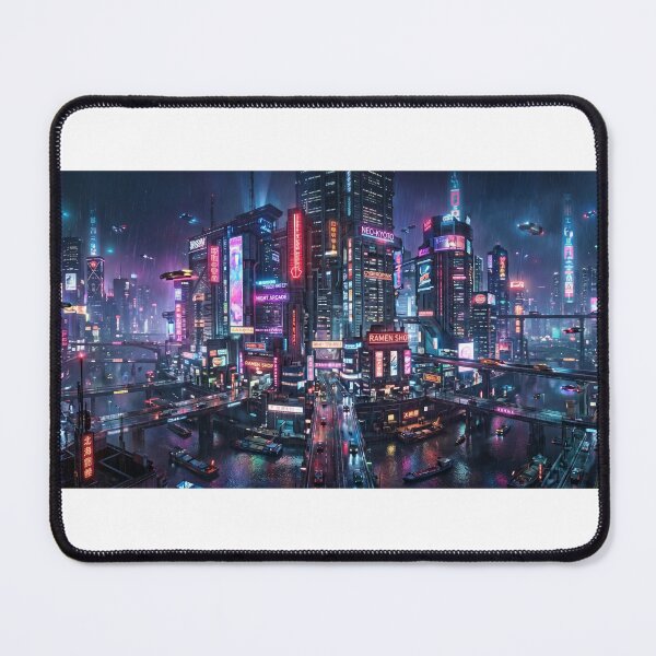 Item preview, Cyberpunk Neon City Skyline Panorama designed and sold by mentosdesigner.