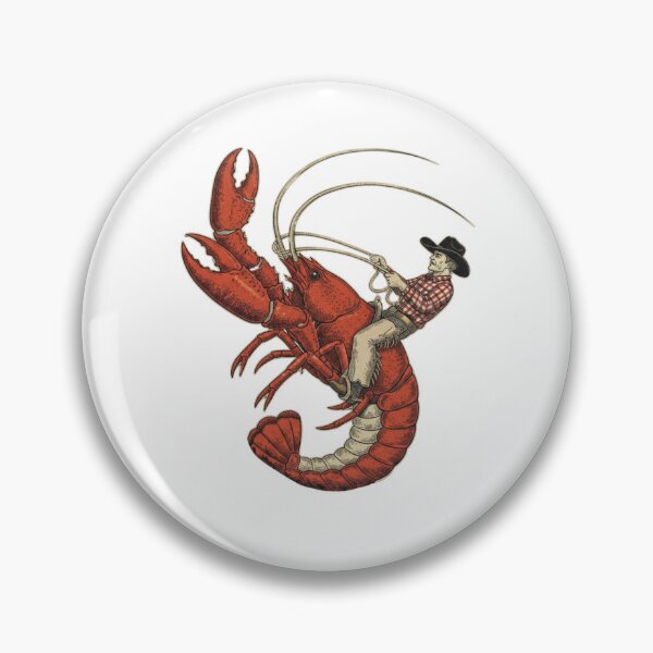 Item preview, Cowboy Riding Giant Lobster Vintage Art designed and sold by SiarheiYur.