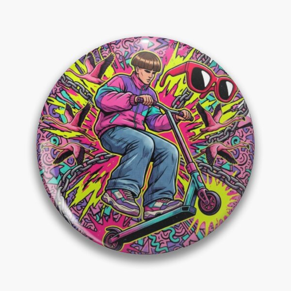 Item preview, Turbo Bowl Cut Scooter Chaos - Oliver Tree Inspired Maximalist Art designed and sold by krish-prints.