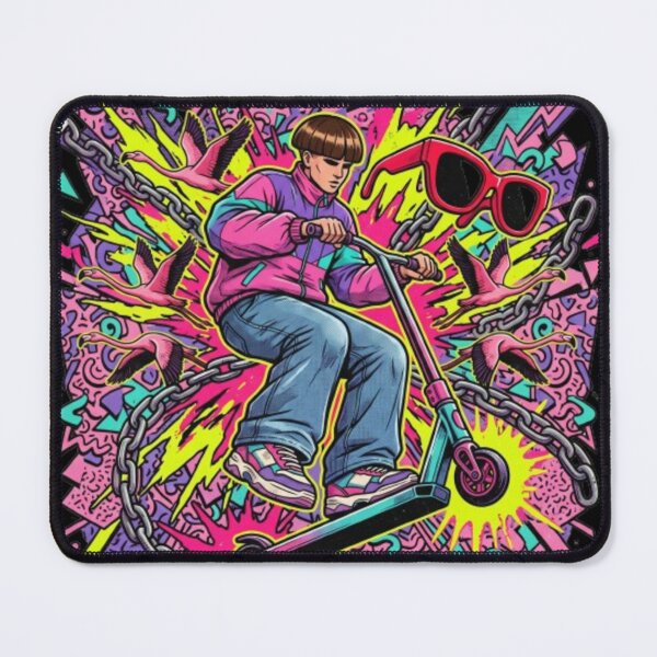 Item preview, Turbo Bowl Cut Scooter Chaos - Oliver Tree Inspired Maximalist Art designed and sold by krish-prints.