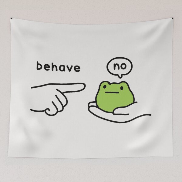 Item preview, Behave No Funny Frog Meme Defiant Introvert Humor designed and sold by AmaXONIC.