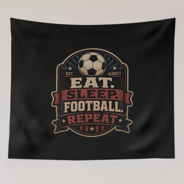 Item preview, Eat Sleep Football Repeat designed and sold by DemureArtsy.