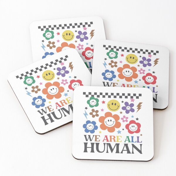 Item preview, We Are All Human – Retro Smiley Flower Pride designed and sold by Canvas-Whispers.