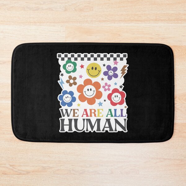 Item preview, We Are All Human – Retro Smiley Flower Pride designed and sold by Canvas-Whispers.