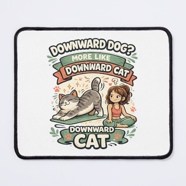 Item preview, Downward Dog More Like Downward Cat, Cute Yoga Humor designed and sold by Wiviendesign.