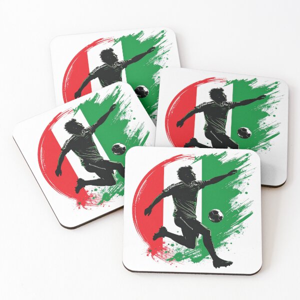 Item preview, Italy Soccer Player Art — Italia Football Flag Action Fan Print designed and sold by icemanphotos.