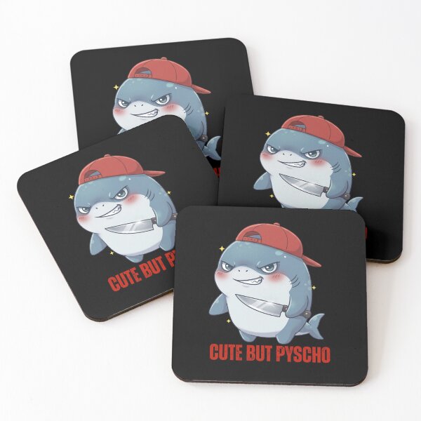 Item preview, Cute But Psycho Shark Shirt – Funny Chibi Shark Meme Design designed and sold by Nature's Chibis.