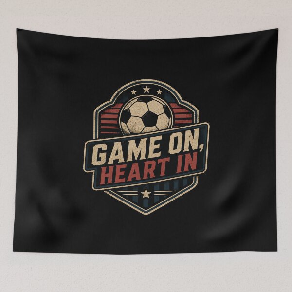 Item preview, Soccer Football Fan Game On Heart In designed and sold by DemureArtsy.
