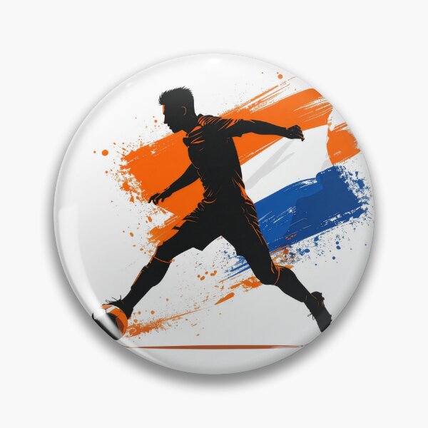 Item preview, Netherlands Soccer Player Art — Holland Football Flag Action Fan Print designed and sold by icemanphotos.