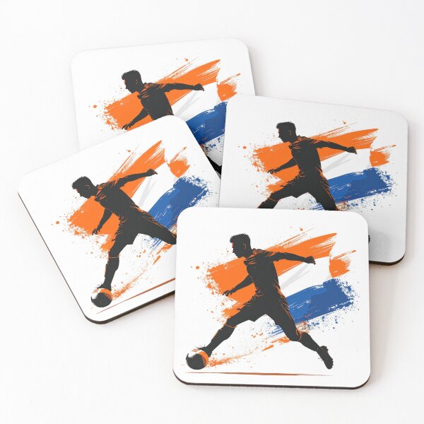 Item preview, Netherlands Soccer Player Art — Holland Football Flag Action Fan Print designed and sold by icemanphotos.