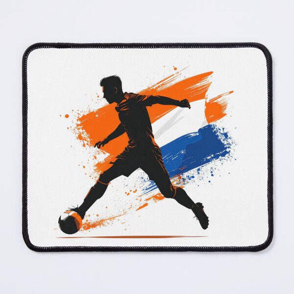 Item preview, Netherlands Soccer Player Art — Holland Football Flag Action Fan Print designed and sold by icemanphotos.
