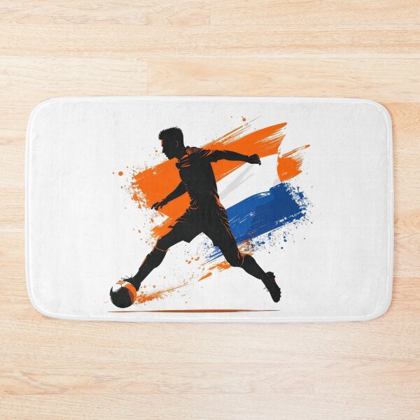 Item preview, Netherlands Soccer Player Art — Holland Football Flag Action Fan Print designed and sold by icemanphotos.