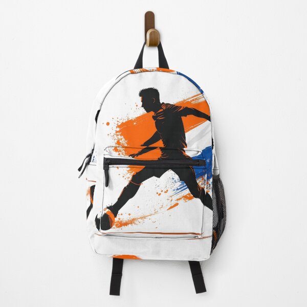 Item preview, Netherlands Soccer Player Art — Holland Football Flag Action Fan Print designed and sold by icemanphotos.