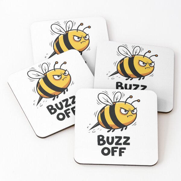 Item preview, Buzz Off - Funny Angry Bee Pun Illustration designed and sold by Sekla-Studio.