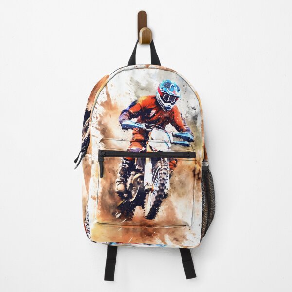 Item preview, Dynamic Watercolor Dirt Bike Rider Splashing Through Heavy Mud designed and sold by RevUpDesign.