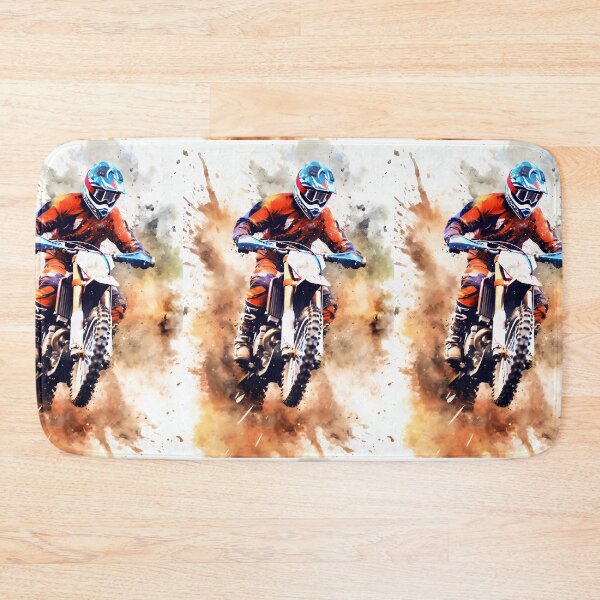 Item preview, Dynamic Watercolor Dirt Bike Rider Splashing Through Heavy Mud designed and sold by RevUpDesign.