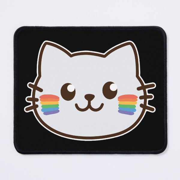 Item preview, Cute Rainbow Blush Cat – Kawaii Pride designed and sold by Canvas-Whispers.