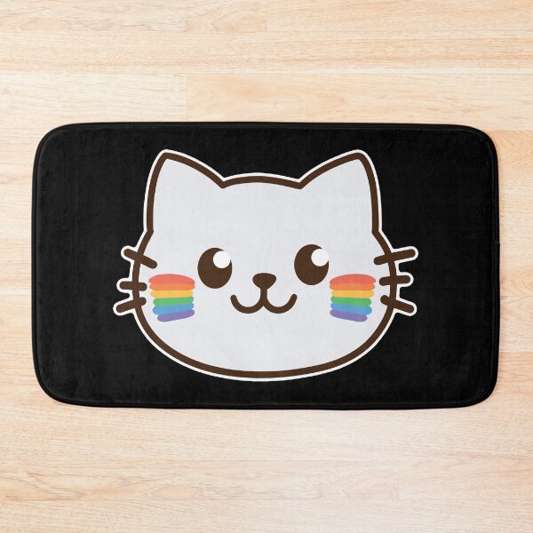 Item preview, Cute Rainbow Blush Cat – Kawaii Pride designed and sold by Canvas-Whispers.