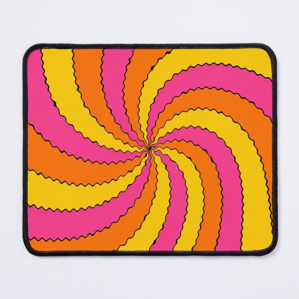 Item preview, Retro Wavy Swirl Pattern Hot Pink Orange Yellow designed and sold by DjFreeq.
