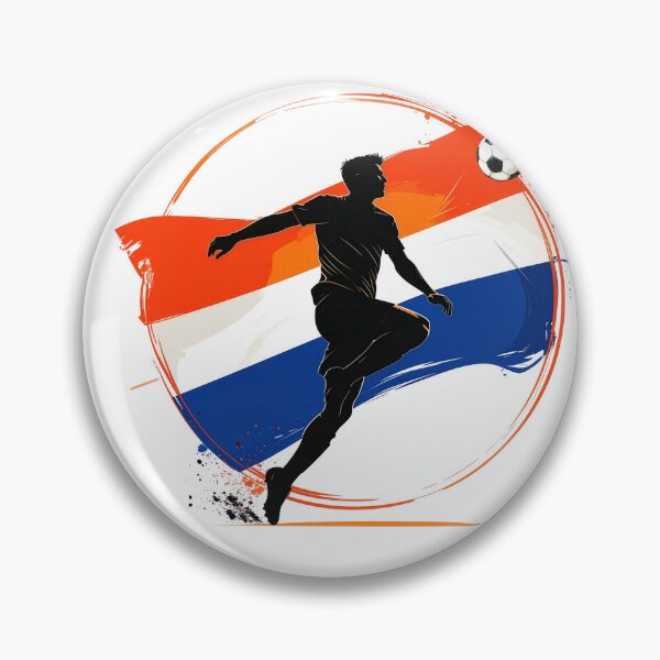 Item preview, Netherlands Soccer Player Art — Holland Football Flag Action Fan Print designed and sold by icemanphotos.