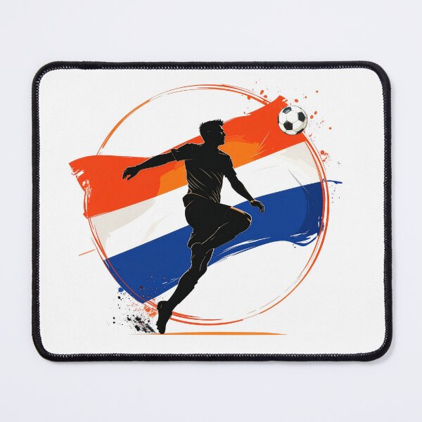 Item preview, Netherlands Soccer Player Art — Holland Football Flag Action Fan Print designed and sold by icemanphotos.
